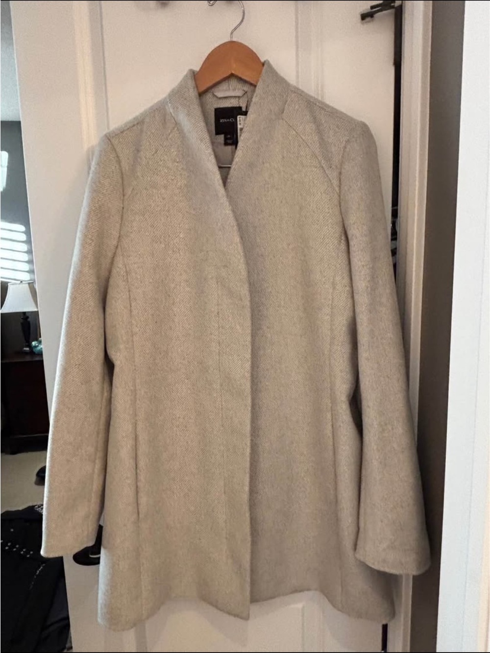 Light grey women’s Wool-Blend Coat